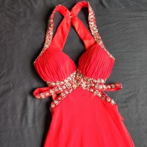 open lace back dress Burgundy Tulle Beaded Floor Length Prom Dress, Cute Short Sleeve Evening Dress US 8 / Custom Color